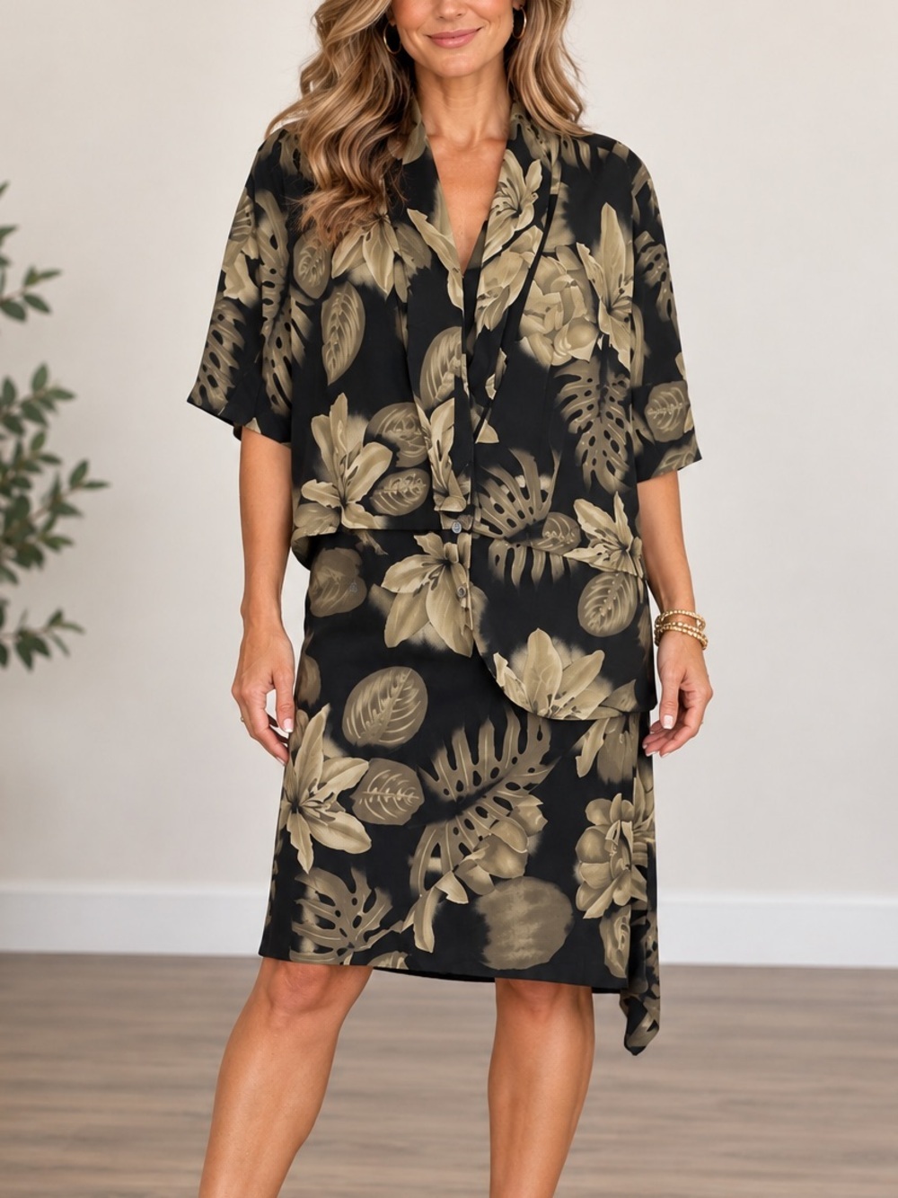 Vintageย Dana Buchman Silk Skirt Setโ